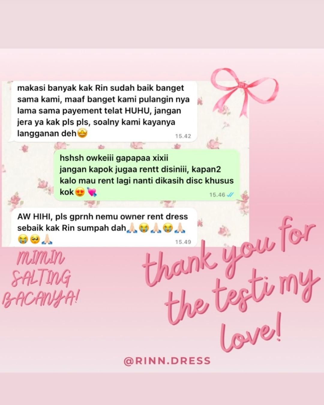 Testimoni Pelanggan Rinn Dress 5
